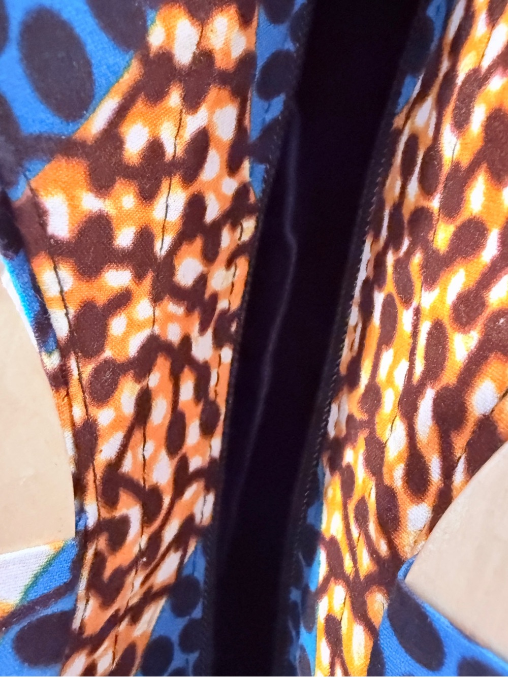 NWOT Believed to be Handmade In Ghana Round-Handle Ankara Tote Bag - Picture 4 of 7